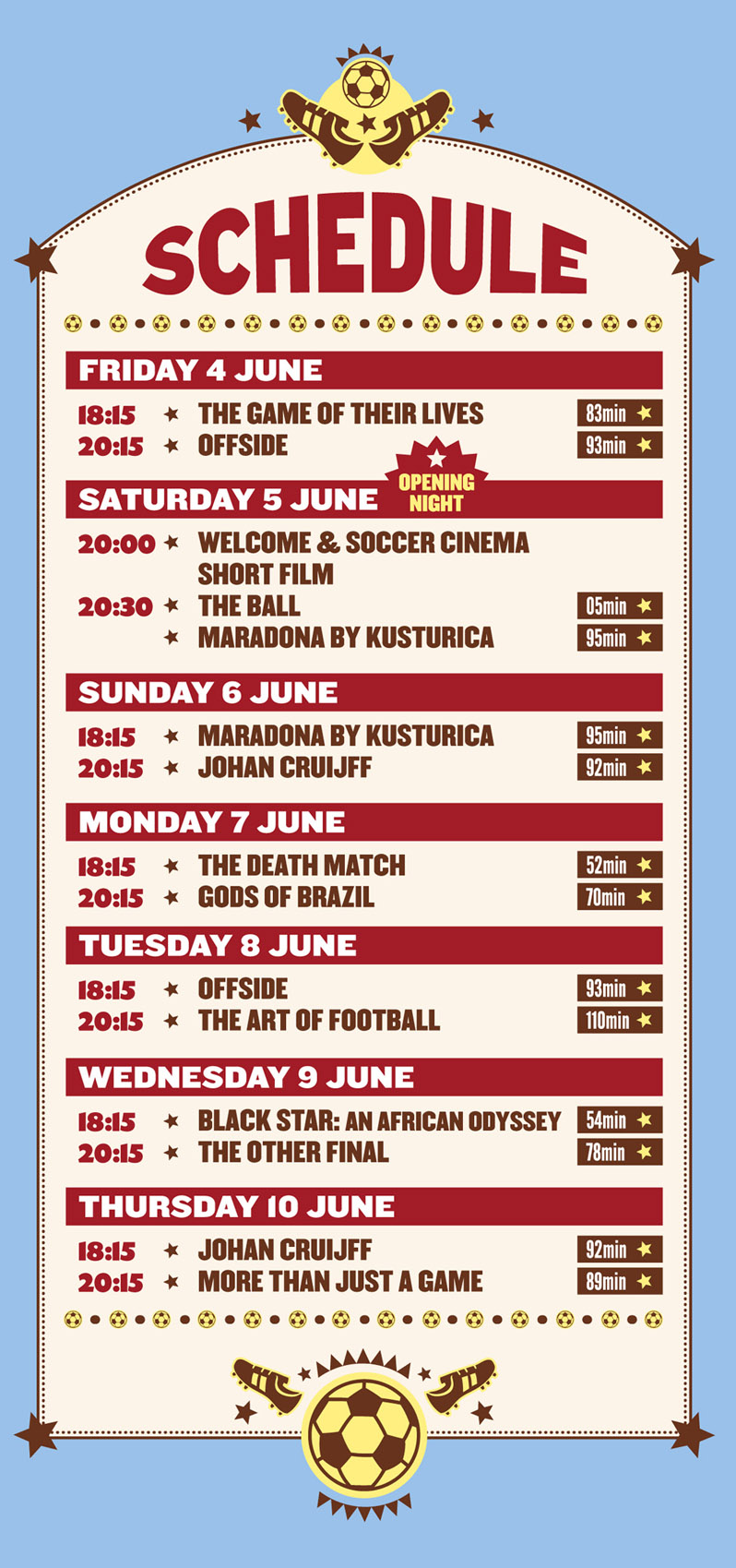 Soccer Cinema Film Programme